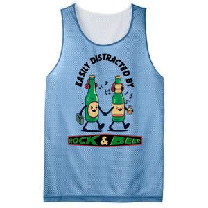 Easily Distracted By Rock And Beer Mesh Reversible Basketball Jersey Tank