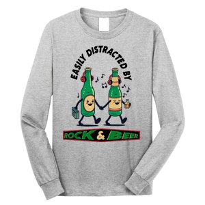 Easily Distracted By Rock And Beer Long Sleeve Shirt