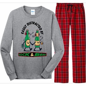 Easily Distracted By Rock And Beer Long Sleeve Pajama Set