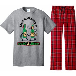 Easily Distracted By Rock And Beer Pajama Set