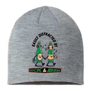 Easily Distracted By Rock And Beer Sustainable Beanie