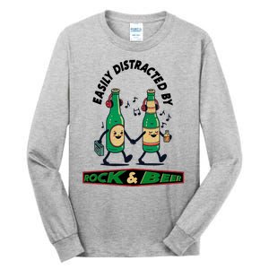 Easily Distracted By Rock And Beer Tall Long Sleeve T-Shirt