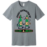 Easily Distracted By Rock And Beer Premium T-Shirt