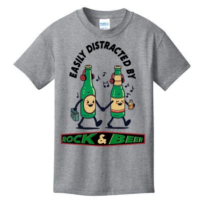 Easily Distracted By Rock And Beer Kids T-Shirt