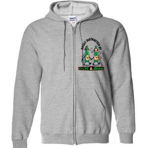 Easily Distracted By Rock And Beer Full Zip Hoodie