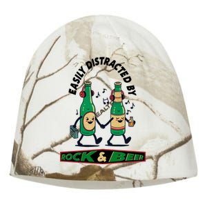 Easily Distracted By Rock And Beer Kati - Camo Knit Beanie