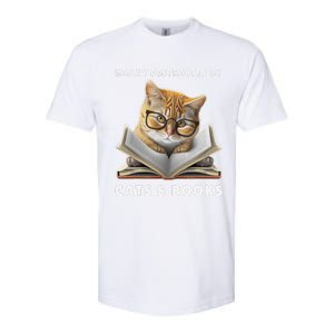 Easily Distracted By Cats And Books Cat Book Lover Club Softstyle CVC T-Shirt