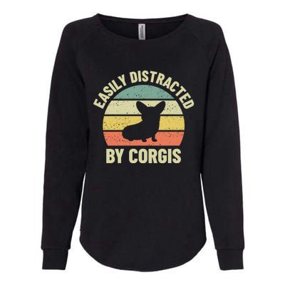 Easily Distracted By Corgis Gift Womens California Wash Sweatshirt