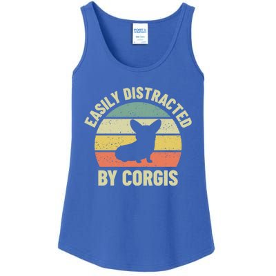 Easily Distracted By Corgis Gift Ladies Essential Tank