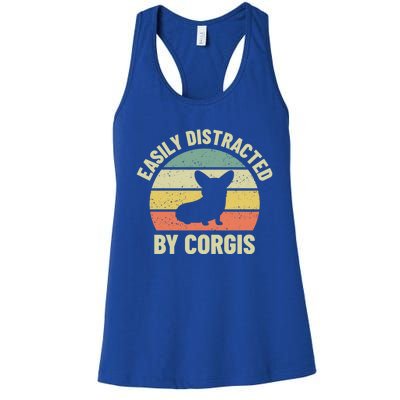 Easily Distracted By Corgis Gift Women's Racerback Tank