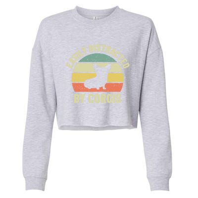 Easily Distracted By Corgis Gift Cropped Pullover Crew