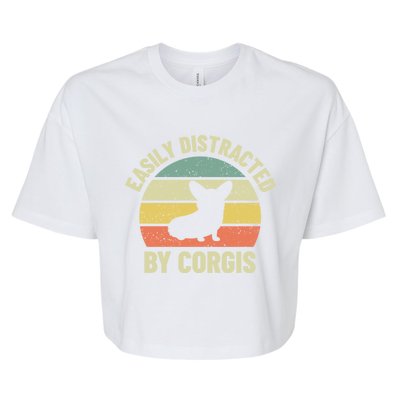 Easily Distracted By Corgis Gift Bella+Canvas Jersey Crop Tee