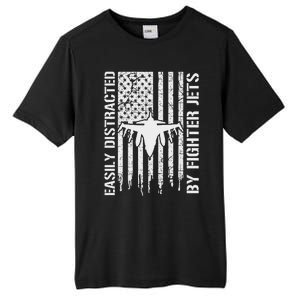 Easily Distracted By Fighter Jets American Flag Patriotic Tall Fusion ChromaSoft Performance T-Shirt