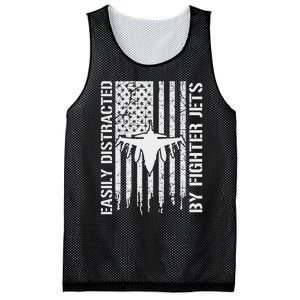 Easily Distracted By Fighter Jets American Flag Patriotic Mesh Reversible Basketball Jersey Tank