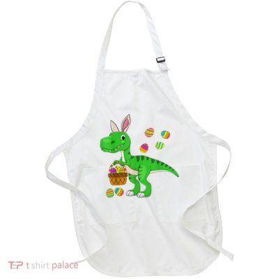 Easter Dinosaur Bunny Ears Easter Basket Stuffers Full-Length Apron With Pockets