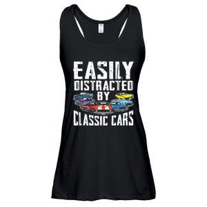 Easily Distracted By Classic Cars Ladies Essential Flowy Tank