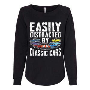 Easily Distracted By Classic Cars Womens California Wash Sweatshirt