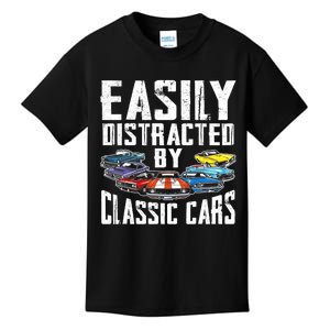 Easily Distracted By Classic Cars Kids T-Shirt