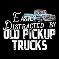 Easily Distracted By Old Pickup Trucks Cute Trucker Flexfit Unipanel Trucker Cap
