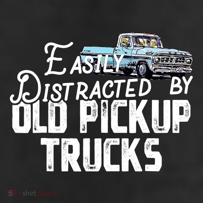 Easily Distracted By Old Pickup Trucks Cute Trucker 11oz C Handle Ceramic Mug