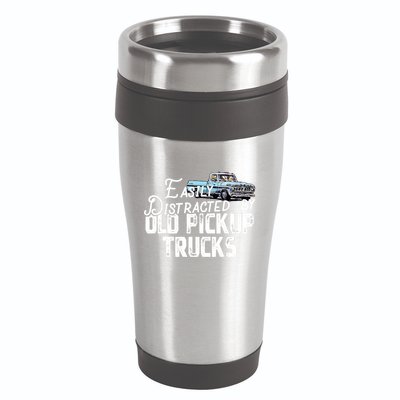 Easily Distracted By Old Pickup Trucks Cute Trucker 16oz Travel Tumbler