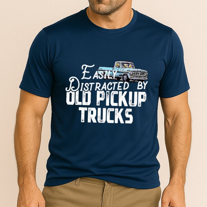 Easily Distracted By Old Pickup Trucks Cute Trucker Cooling Performance Crew T-Shirt