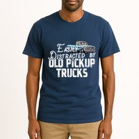 Easily Distracted By Old Pickup Trucks Cute Trucker Tall T-Shirt
