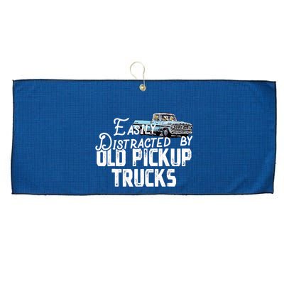 Easily Distracted By Old Pickup Trucks Cute Trucker Large Microfiber Waffle Golf Towel