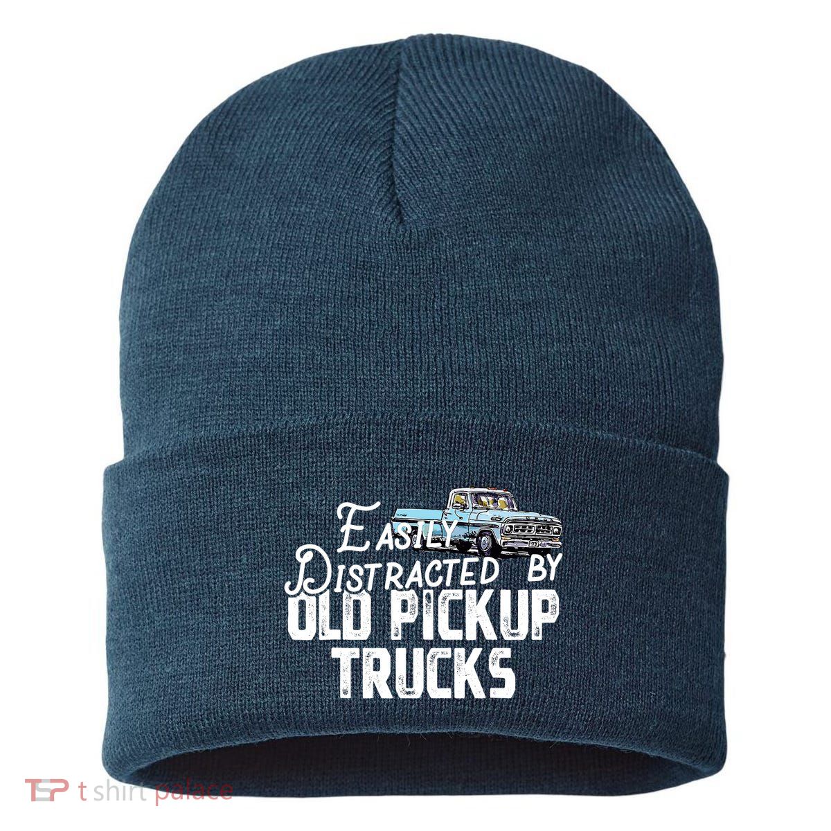 Easily Distracted By Old Pickup Trucks Cute Trucker Sustainable Knit Beanie