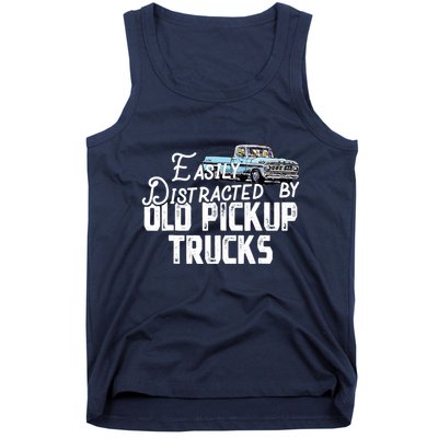 Easily Distracted By Old Pickup Trucks Cute Trucker Tank Top