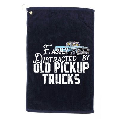 Easily Distracted By Old Pickup Trucks Cute Trucker Golf Towel
