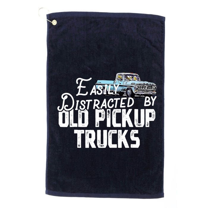 Easily Distracted By Old Pickup Trucks Cute Trucker Golf Towel