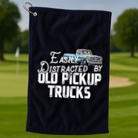 Easily Distracted By Old Pickup Trucks Cute Trucker Golf Towel