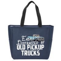 Easily Distracted By Old Pickup Trucks Cute Trucker Zip Tote Bag