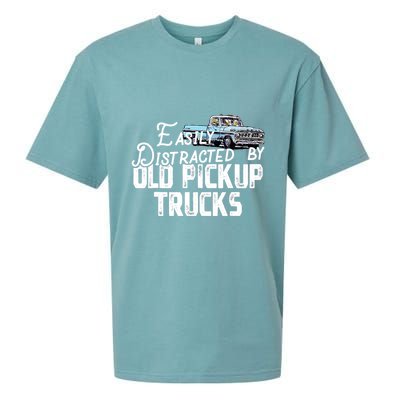 Easily Distracted By Old Pickup Trucks Cute Trucker Sueded Cloud Jersey T-Shirt