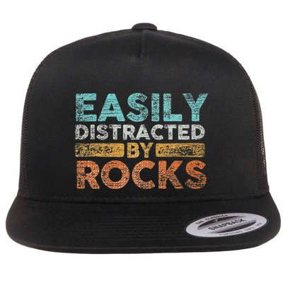 Easily Distracted By Rocks Geology Flat Bill Trucker Hat