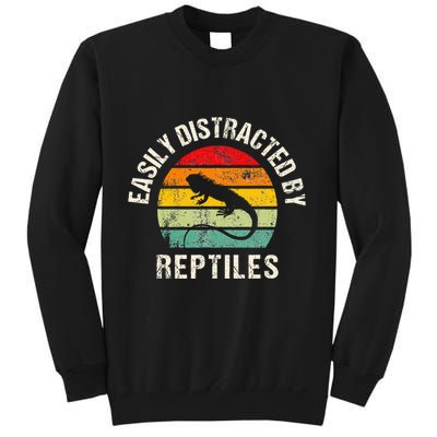 Easily Distracted By Reptiles Funny Reptile Lovers Sweatshirt