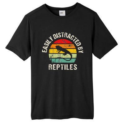 Easily Distracted By Reptiles Funny Reptile Lovers Tall Fusion ChromaSoft Performance T-Shirt