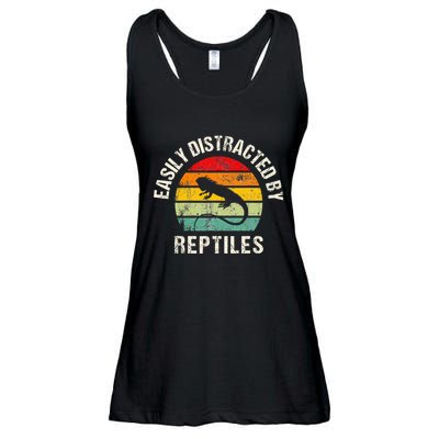 Easily Distracted By Reptiles Funny Reptile Lovers Ladies Essential Flowy Tank