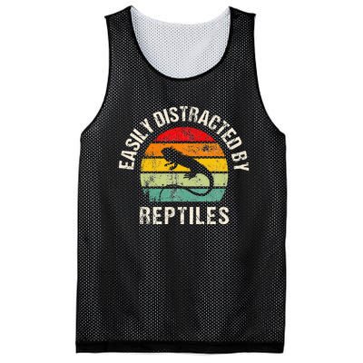 Easily Distracted By Reptiles Funny Reptile Lovers Mesh Reversible Basketball Jersey Tank