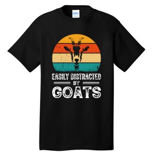 Easily Distracted By Goat Funny Goat Tall T-Shirt