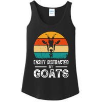 Easily Distracted By Goat Funny Goat Ladies Essential Tank