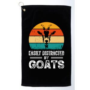 Easily Distracted By Goat Funny Goat Platinum Collection Golf Towel