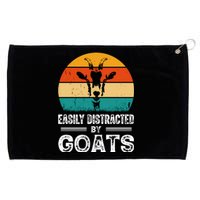 Easily Distracted By Goat Funny Goat Grommeted Golf Towel