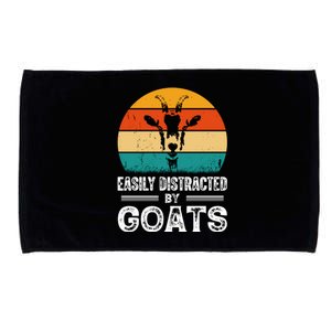 Easily Distracted By Goat Funny Goat Microfiber Hand Towel