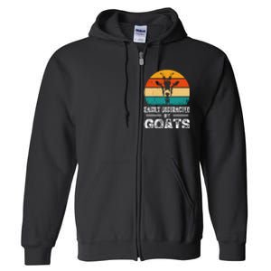 Easily Distracted By Goat Funny Goat Full Zip Hoodie