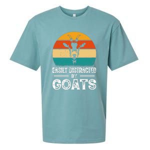 Easily Distracted By Goat Funny Goat Sueded Cloud Jersey T-Shirt