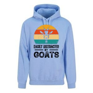 Easily Distracted By Goat Funny Goat Unisex Surf Hoodie