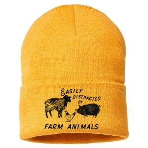 Easily Distracted By Farm Animals Sustainable Knit Beanie