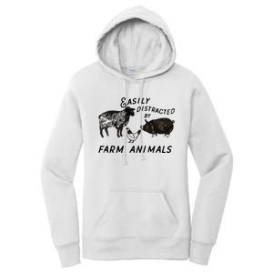 Easily Distracted By Farm Animals Women's Pullover Hoodie